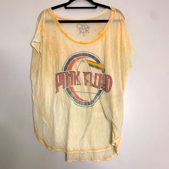 Chaser Pink Floyd oversize distressed band T-shirt size medium orange - Picture 1 of 7